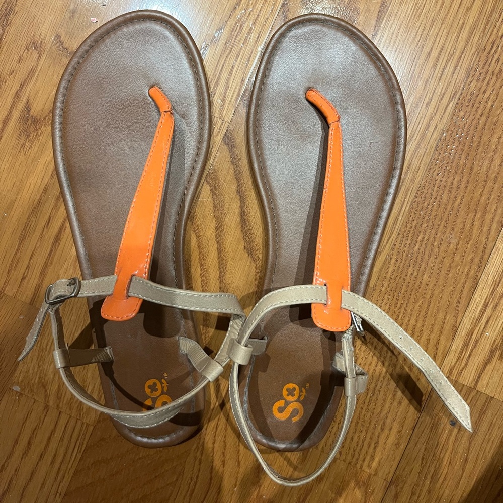 Orange and Tan Sandals